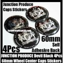Junction Produce JP Devil Black Wheel Center Caps Emblems Badges Stickers 4Pcs Aluminum Japan
