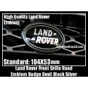 Land Rover Black Oval Front Grille Hood Emblem Badge 104X53mm Range Vogue Sport Evoque Discovery Freelander Supercharged LR2 LR3 LR4
