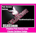 Playboy Sexy Pink Rabbit Bunny Chrome Silver Emblem Badges Decal