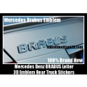 Mercedes Benz Brabus Chrome Silver Rear Trunk Emblem Badge Letters Stickers OEM Replacement