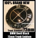 BMW Full Devil Black 73mm Trunk Emblems Badge Roundel Boot Aluminium Alloy 2Pins