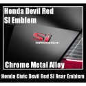 Honda Civic Devil Red SI Rear Emblem JDM Letter Badge Chrome Metal Alloy