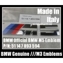BMW Genuine ///M5 Power 5 Series Blue Red Metallic Silver Trunk Rear Boot Emblems Badges 51147893594 51 14 7 893 594 F10 Sport
