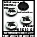 VW Volkswagen Rabbit Chrome Silver Wheel Center Caps 65mm 3B7 601 171 4Pcs Set Aluminum Alloy Golf Bora Jetta Polo Passat 3B7601171