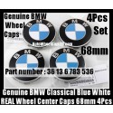 Genuine BMW Classical Blue White Wheel Center Caps 68mm 36136783536 4Pcs Emblems Roundels Badges Made in Germany