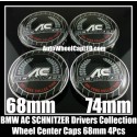 BMW AC SCHNITZER Drivers Collection Wheel Center Hubs Caps Roundels 4Pcs Emblems Badges Aluminium Alloy