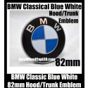 BMW Classic Blue White 82mm Hood Trunk Emblems Badge Roundel Bonnet Boot Aluminium Alloy 2Pins
