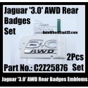 JAGUAR 3.0 AWD Chrome Silver Badges Emblems Rear Trunk PN C2Z25876 2Pcs XF XK XJ F X Type XJS XJ6 XJ8 XJX J8 XK8 XK8