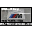 BMW Genuine ///M Power Blue Red Metallic Silver Trunk Rear Boot Emblems Badges 51147898226 51 14 7 898 226 M3 3 Series