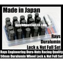 Rays Volk Racing Devil Black Lock Lug Dura Nuts Duralumin Wheels Rims 50mm M12x P1.5 P1.25 Pitch Rims Forged Japan Engineering