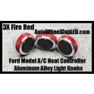 Ford Car Air Conditioner Heat Control Light Fire Red Knobs Aluminum Alloy ABS Bright Interior Light