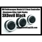 VW Volkswagen Car Air Conditioner Heat Control Devil Black Knobs Aluminum Alloy ABS Bright Interior Light