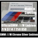 BMW Genuine ///M Power 5 M5 Series Blue Red Metallic Silver Trunk Rear Boot Emblems Badges 51147250850 51 14 7 250 850 E70 X5 X5M SUV SPORT X S DRIVE 