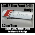 Audi S-Line SLine 3D Front Grille Emblem Grill Badge Chrome Silver Metal Alloy All Model and A4L A6L A5 Q5 Q7