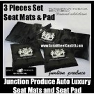 Junction Produce Luxury Auto Car Devil Black Seat Mats & Pad Cushion Full Set (3 Pieces a Set)
