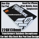 Transformers Autobots Decepticons Car Non-Slip Dash Mat Pad for iPhone Sunglasses Keys cell phone iPod iPad Mine Wallet