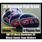 VW Volkswagen GTI 56mm Wheel Center Caps Emblems Stickers Badges Roundels 4Pcs Curve MK4 MK5 MK6 Golf 5 6 7 Polo Aluminum Alloy