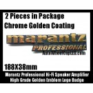Marantz Professional Hi-Fi Speaker Logo Emblems Badges Golden Coating 2Pcs Set