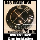 BMW Full Devil Black 73mm Trunk Emblems Badge Roundel Boot Aluminium Alloy 2Pins