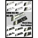 BMW ///M M3 M4 M5 M6 Black Grey Silver Trunk Rear Emblems Front Grille Metal Alloy Curve Badges Stickers Power 3 Stripes