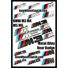 BMW ///M M3 M4 M5 M6 Blue Red Black Silver Trunk Rear Emblems Front Grille Metal Alloy Curve Badges Stickers Power 3 Stripes