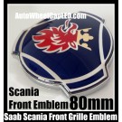 Scania Saab 80mm Blue Front Grille Emblems Badges Aluminium 2Pins