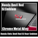 Honda Civic Devil Red SI Rear Emblem JDM Letter Badge Chrome Metal Alloy