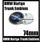 BMW Hartge Black Blue Stripes Trunk Emblem 74mm Roundel Badge Aluminium Alloy