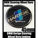 BMW Hartge Steering Wheel Horn Emblem Roundel Badge 45mm Blue with Metal Black