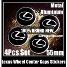 Lexus Wheel Center Caps Tin Stickers Aluminum DIE CUT 55mm Roundels 4Pcs Set