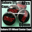 Subaru STi Black Wheel Center Caps Emblems 60mm Roundels Impreza WRX STi BBS Legacy Tribeca 4Pcs
