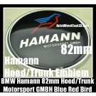 BMW Hamann Motorsport GMBH Blue Red Bird Hood Trunk Bonnet Emblem Roundel Badge 82mm 2Pins