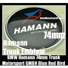 BMW Hamann Motorsport GMBH Blue Red Bird Trunk Boot Emblem Roundel Badge 74mm 2Pins