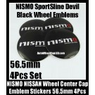 NISMO NISSAN Wheel Center Caps Emblems Stickers 56.5mm Sportsline Fairlady Sentra Murano Maxima Altima 4Pcs Set