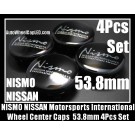 NISMO NISSAN Wheel Center Caps Emblems 53.8mm Motorsports International Fairlady Sentra Murano Maxima Altima 4Pcs Set