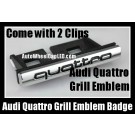 Audi Quattro Front Grill Badge Emblem Black Chrome Silver A3 A4 A5 A6 A7 A8 Q3 Q5 Q7 TT S3 S4 S5 S6 SLine