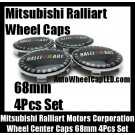 Mitsubishi Ralliart Motors Corporation Wheel Center Caps Emblems 68mm Evolution Lancer Eclipse FTO GTO 4Pcs Set