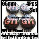 VW Volkswagen Devil Black Red GTI Wheel Center Caps Emblems 65mm 3B7 601 171 Golf Bora Jetta Polo Passat 4Pcs Set 3B7601171