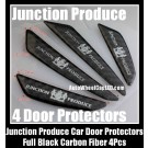 Junction Produce Japan Car Doors Edge Black Full Carbon Fiber Protectors Stickers 4Pcs Anti Scratch Guards Bumper
