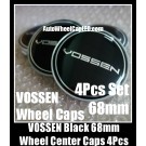 VOSSEN 68mm Devil Black Chrome Silver Wheel Center Caps Emblems Badges Roundels 4Pcs