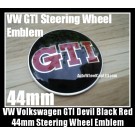 VW Volkswagen GTI Devil Black Red 44mm Steering Wheel Horn Emblem