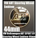 VW Volkswagen ABT Spirit by Black Chrome Silver Color 44mm Steering Wheel Horn Emblem