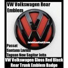 VW Volkswagen Gloss Red Black Rear Trunk Boot Emblem Badge Tiguan Passat Santana Lavida New Sagitar Jetta