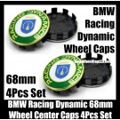 BMW Racing Dynamic Wheel Center Caps 68mm 4Pcs Hubs Roundels Emblems Badges 10 Clips Aluminum Metal