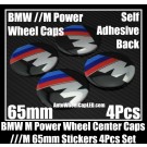 BMW ///M Power Wheel Center Caps 65mm Emblems Stickers Roundels Badges Blue Red Stripes 4Pcs M3 M5 M6 Curve