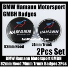 BMW Hamann Blue Red Bird 2Pcs 82mm Hood 74mm Trunk Emblems Badges Roundels Bonnet Boot Motorsport GMBH