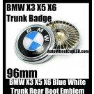 BMW Classical Blue White X3 X5 X6 Rear Trunk Emblem Roundel Boot Badge 96mm