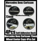 Carlsson Mercedes Benz Black Wheel Center Caps Emblems Hubs Badges 73mm Stickers 4Pcs