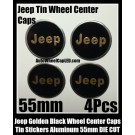 Jeep Wheel Center Cap Tin Stickers Aluminum 55mm DIE CUT Roundels 3D 4Pcs Set