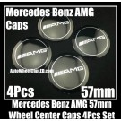 AMG Mercedes Benz Black Wheel Center Caps Emblems Hubs Badges 57mm Roundels Stickers 4Pcs
